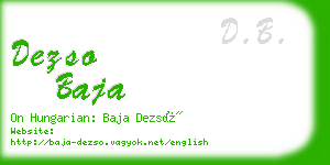 dezso baja business card